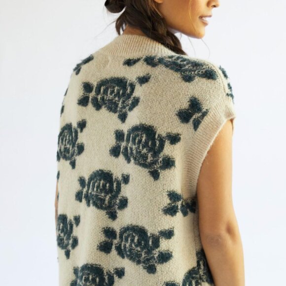 Anthropologie Distressed Boho Neutral Wool Blend Sweater Vest Size Small n47 - Picture 15 of 16